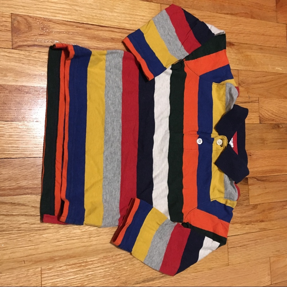 Long Sleeved Striped Polo